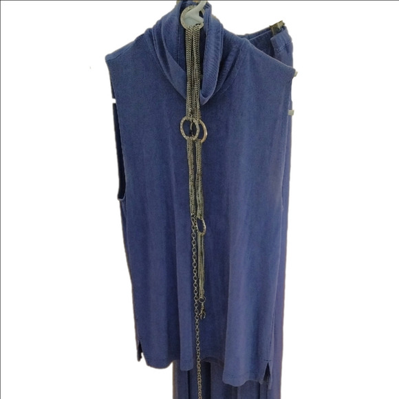 Chico's Blue Sleeveless Dress with Chain Detail - Picture 1 of 6
